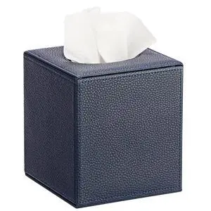 Tissue Box Cover Square,Magnetic Bottom PU Tissue Box Holder,Blue | Stylish Cube Leather Tissue Cover,Lychee Pattern, Decorative Tissue Box Covers for Living Room Bathroom Table Desk Office Car Tissue Box Cover Square,Magnetic Bottom PU Tissue Box Holder,Blue | Stylish Cube Leather Tissue Cover,Lychee Pattern, Decorative Tissue Box Covers for Living Room Bathroom Table Desk Office Car