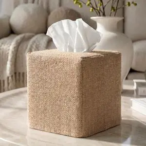 Stylish Tissue Box Cover - Burlap Holder for Square Tissue Boxes | Instantly Conceals the Ugly Cardboard for a Clean Look - The Perfect Fall Decorative Cube for Any Bathroom or Home Stylish Tissue Box Cover - Burlap Holder for Square Tissue Boxes | Instantly Conceals the Ugly Cardboard for a Clean Look - The Perfect Fall Decorative Cube for Any Bathroom or Home