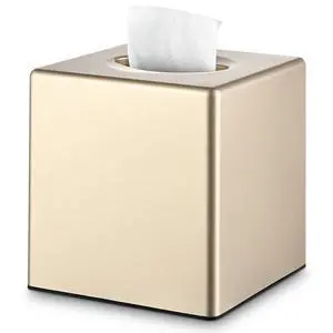 Tissue Box Cover, Decorative Modern Square Facial Storage Tissue Box Holder, Home Accessories for Bathroom Vanity Countertops, Dressers, Night Stand, Parlors and Office - Champagne Gold Tissue Box Cover, Decorative Modern Square Facial Storage Tissue Box Holder, Home Accessories for Bathroom Vanity Countertops, Dressers, Night Stand, Parlors and Office - Champagne Gold