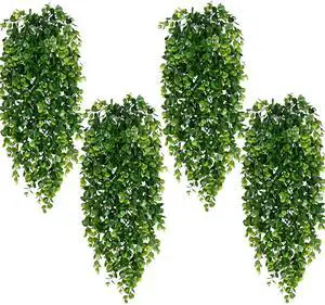 4Pcs Fake Hanging Plants 2.7FT Fake Plants Fake Vines Greenery | UV Resistant Faux Outdoor Plants Ivy Vines for Modern Boho Patio Outdoor Indoor Party Wall Porch Gazebo Aesthetic Decor 4Pcs Fake Hanging Plants 2.7FT Fake Plants Fake Vines Greenery | UV Resistant Faux Outdoor Plants Ivy Vines for Modern Boho Patio Outdoor Indoor Party Wall Porch Gazebo Aesthetic Decor