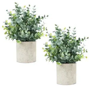 2 Pcs Small Fake Plants Eucalyptus, Artificial Plants Indoor for Shelf, Potted Eucalyptus Plants for Home/Bathroom/Pottery Barn/Desk/Farmhouse/Coffee Table Decor (Sage Green) 2 Pcs Small Fake Plants Eucalyptus, Artificial Plants Indoor for Shelf, Potted Eucalyptus Plants for Home/Bathroom/Pottery Barn/Desk/Farmhouse/Coffee Table Decor (Sage Green)