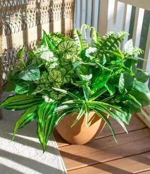 Artificial Bunches Greenery Plants Fake Plastic Leaves with Stems UV Resistant Outside Faux Plants Bushes for Outdoor Patio Garden Front Porch Yard Decor Artificial Bunches Greenery Plants Fake Plastic Leaves with Stems UV Resistant Outside Faux Plants Bushes for Outdoor Patio Garden Front Porch Yard Decor