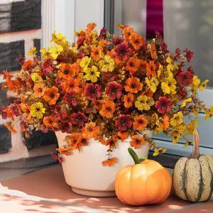Artificial Fake Fall Plants Flowers for Outdoor Outside Decoration | 12 Bundles Faux Silk Colorful Daisy UV Resistant Look Real No Fade for Front Door Porch Patio Yard Balcony Autumn Decor Artificial Fake Fall Plants Flowers for Outdoor Outside Decoration | 12 Bundles Faux Silk Colorful Daisy UV Resistant Look Real No Fade for Front Door Porch Patio Yard Balcony Autumn Decor