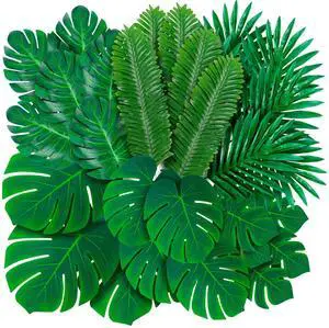 108 Pack Palm Leaves Artificial Tropical Monstera - 6 Kinds Large Small Green Fake Palm Leaf with Stems for Safari Jungle Hawaiian Luau Party Table Decoration Wedding Birthday Theme Party Decorations 108 Pack Palm Leaves Artificial Tropical Monstera - 6 Kinds Large Small Green Fake Palm Leaf with Stems for Safari Jungle Hawaiian Luau Party Table Decoration Wedding Birthday Theme Party Decorations