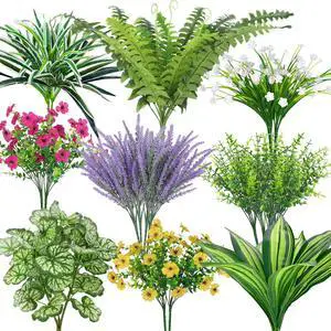 20 Pcs Artificial Plants Outdoor, Fake Greenery Stems Plants | UV resistant fake plants flowers, plastic greenery stems bushes, indoor outdoor home patio garden table decoration 20 Pcs Artificial Plants Outdoor, Fake Greenery Stems Plants | UV resistant fake plants flowers, plastic greenery stems bushes, indoor outdoor home patio garden table decoration