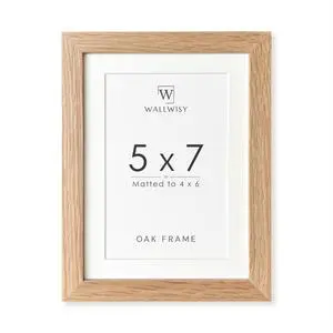 5x7 Picture Frame, Solid Oak Wood 5x7 Photo Frame with Mat to 4x6 | 7x5 Natural Oak Frame, Wall and Tabletop Display, Horizontal or Vertical Display, Natural finish, Set of 1 5x7 Picture Frame, Solid Oak Wood 5x7 Photo Frame with Mat to 4x6 | 7x5 Natural Oak Frame, Wall and Tabletop Display, Horizontal or Vertical Display, Natural finish, Set of 1
