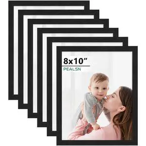 8x10 Picture Frame Set of 6, Wall or Tabletop, Black Woodgrain | Display 8x10 Without Mat, Horizontal or Vertical, HD Plexiglass, Gallery Wall Frame Set for Wedding & Room & Home Decor 8x10 Picture Frame Set of 6, Wall or Tabletop, Black Woodgrain | Display 8x10 Without Mat, Horizontal or Vertical, HD Plexiglass, Gallery Wall Frame Set for Wedding & Room & Home Decor