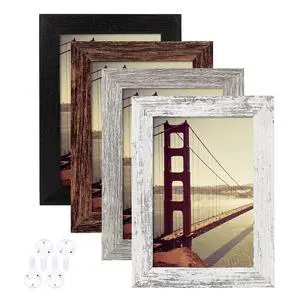 4x6 Picture Frame Distressed Farmhouse Wood Pattern Set of 4,Display 3.5x5 with Mat or 4x6 Without Mat,Multicolour 4x6 Picture Frame Distressed Farmhouse Wood Pattern Set of 4,Display 3.5x5 with Mat or 4x6 Without Mat,Multicolour