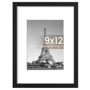 9x12 Picture Frame, Wall Decor Photo Frames, Black 1 Pack | 9 x 12 Frame, 6x8 Frame with Mat for Gallery Wall, Family, Baby, Dog, Dorm, Christmas 9x12 Picture Frame, Wall Decor Photo Frames, Black 1 Pack | 9 x 12 Frame, 6x8 Frame with Mat for Gallery Wall, Family, Baby, Dog, Dorm, Christmas