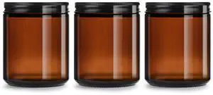 8oz Amber Glass Jars with Lids (3 Pack) - Empty Candle Jars for making candles,Cosmetic Jar,Amber Containers with Lids for Creams,Lotions,Spices 8oz Amber Glass Jars with Lids (3 Pack) - Empty Candle Jars for making candles,Cosmetic Jar,Amber Containers with Lids for Creams,Lotions,Spices