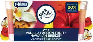 1-Wick 2in1 Scented Candle Jar, Hawaiian Breeze & Vanilla Passion Fruit, Air Freshener Infused with Essential Oils, 4.08 Oz, 2 Count 1-Wick 2in1 Scented Candle Jar, Hawaiian Breeze & Vanilla Passion Fruit, Air Freshener Infused with Essential Oils, 4.08 Oz, 2 Count