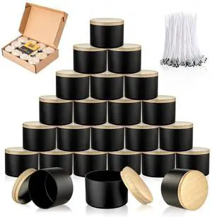 4oz Candle Tins Jars Cans with Lids and Wax Wick for Making Candle | Black Empty Candle Containers for Small Business & Beginners Commercial candle-making DIY Candle Supplies (Black,4oz,12pcs) 4oz Candle Tins Jars Cans with Lids and Wax Wick for Making Candle | Black Empty Candle Containers for Small Business & Beginners Commercial candle-making DIY Candle Supplies (Black,4oz,12pcs)