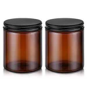 8 oz Glass Jars with Metal Lids, 2 Pack Small Amber Glass Jars with Lids | Leakproof, BPA-Free, Empty Glass Containers with Blank Labels for Sample, Cream, Lotion, Honey, Powder 8 oz Glass Jars with Metal Lids, 2 Pack Small Amber Glass Jars with Lids | Leakproof, BPA-Free, Empty Glass Containers with Blank Labels for Sample, Cream, Lotion, Honey, Powder