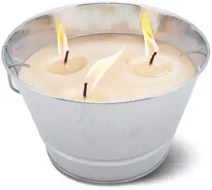 Citronella Candle Bucket for Outdoors, Triple-Wick Galvanized Metal | Citronella formula helps repel mosquitoes Citronella Candle Bucket for Outdoors, Triple-Wick Galvanized Metal | Citronella formula helps repel mosquitoes
