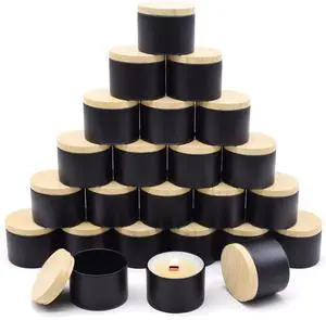 24-Pack 4oz Candle Tins with Wood-Grain Printing Lids, Metal Candle Jars for Candle Making, Empty Containers Vessels Bulk for Small Business & Beginners DIY Storage -Wood Black 24-Pack 4oz Candle Tins with Wood-Grain Printing Lids, Metal Candle Jars for Candle Making, Empty Containers Vessels Bulk for Small Business & Beginners DIY Storage -Wood Black