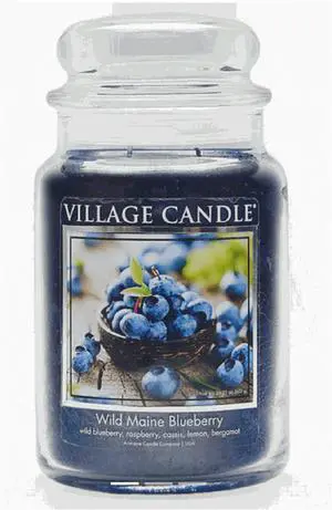 Wild Maine Blueberry Large Glass Apothecary Jar Scented Candle, 21.25 oz, Dark Blue Wild Maine Blueberry Large Glass Apothecary Jar Scented Candle, 21.25 oz, Dark Blue