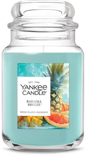 Bahama Breeze Scented Candle, 22oz Large Jar with up to 150 Hour Burn Time, Giftable, Birthdays Bahama Breeze Scented Candle, 22oz Large Jar with up to 150 Hour Burn Time, Giftable, Birthdays