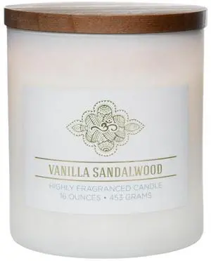 Vanilla Sandalwood Scented Candle, 16 oz Wellness Relaxing Aromatherapy Candle, 2 Wick White Jar Soy Blend Wax, Candles for Home, 60H Burn - Made in The USA Vanilla Sandalwood Scented Candle, 16 oz Wellness Relaxing Aromatherapy Candle, 2 Wick White Jar Soy Blend Wax, Candles for Home, 60H Burn - Made in The USA