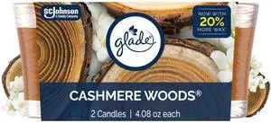 1-Wick Scented Candle Jar, Cashmere Woods, Air Freshener Infused with Essential Oils, 4.08 Oz, 2 Count 1-Wick Scented Candle Jar, Cashmere Woods, Air Freshener Infused with Essential Oils, 4.08 Oz, 2 Count