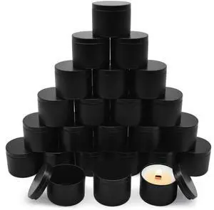 24-Pack 4oz Candle Tins with Lids, Metal Candle Jars for Candle Making, Empty Containers Vessels Bulk for Small Business & Beginners DIY Storage -Black 24-Pack 4oz Candle Tins with Lids, Metal Candle Jars for Candle Making, Empty Containers Vessels Bulk for Small Business & Beginners DIY Storage -Black
