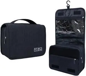 Large Capacity Toiletry Bag Travel Bag with Hanging Hook for Men and Women Waterproof Travel Cosmetic Bag Bathroom Storage Bag for Brushes Set,Full-Sized Shampoo,Toiletries,Accessories-Black Large Capacity Toiletry Bag Travel Bag with Hanging Hook for Men and Women Waterproof Travel Cosmetic Bag Bathroom Storage Bag for Brushes Set,Full-Sized Shampoo,Toiletries,Accessories-Black