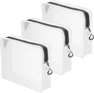 Clear Leak Proof Travel Bags for Toiletries 3 Pack, Super Soft Waterproof Leak Proof BPA Free, Semi-Clear Toiletry Cosmetic Makeup Bags for Travel, Approved Travel Toiletry Bag With Zipper Clear Leak Proof Travel Bags for Toiletries 3 Pack, Super Soft Waterproof Leak Proof BPA Free, Semi-Clear Toiletry Cosmetic Makeup Bags for Travel, Approved Travel Toiletry Bag With Zipper