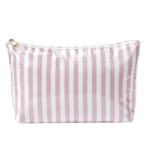 Large PVC Waterproof Striped Makeup Bag(04Pink Stripe) | Clear Coated, Easy to Clean Cosmetic Bags Travel Organizer Zipper Pouch Beach Vacation Essentials for Women Girls Large PVC Waterproof Striped Makeup Bag(04Pink Stripe) | Clear Coated, Easy to Clean Cosmetic Bags Travel Organizer Zipper Pouch Beach Vacation Essentials for Women Girls