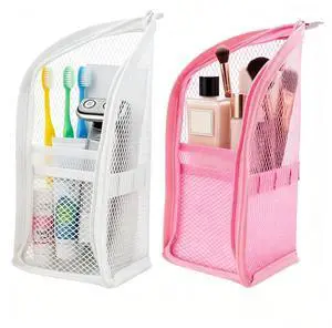 Standing Makeup Bag, Waterproof Foldable Travel Toiletry Bag, 2 Pack | leakproof and hanging design, ideal for storing cosmetics and toiletries for bathroom, gym, business trip and family travel Standing Makeup Bag, Waterproof Foldable Travel Toiletry Bag, 2 Pack | leakproof and hanging design, ideal for storing cosmetics and toiletries for bathroom, gym, business trip and family travel
