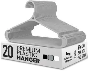 Plastic Hangers 20 Pack Non-Slip with Pants Bar Grey | Heavy duty | Non-slip shoulder grooves & notches | Anti-slip pants bar for increased grip Plastic Hangers 20 Pack Non-Slip with Pants Bar Grey | Heavy duty | Non-slip shoulder grooves & notches | Anti-slip pants bar for increased grip