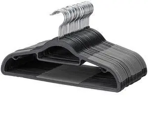 30-Pack Plastic Clothes Hangers, Space Saver, Non Slip, 360° Swivel Hook, 0.2 Inches Slim, Sturdy Heavy Duty Coat Hangers, Durable Hangers for Suits, Black and Dark Gray 30-Pack Plastic Clothes Hangers, Space Saver, Non Slip, 360° Swivel Hook, 0.2 Inches Slim, Sturdy Heavy Duty Coat Hangers, Durable Hangers for Suits, Black and Dark Gray
