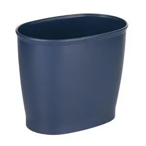 Slim Plastic Bathroom Trash Can, Navy Blue | Small, For Bedroom, Office, Desk, Dorm Slim Plastic Bathroom Trash Can, Navy Blue | Small, For Bedroom, Office, Desk, Dorm