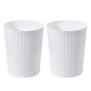 2-Pack 2 Gallon Plastic Trash Can, White | Hand Versatile, Compact Bin, For Bathroom, Kitchen, or Home Office 2-Pack 2 Gallon Plastic Trash Can, White | Hand Versatile, Compact Bin, For Bathroom, Kitchen, or Home Office