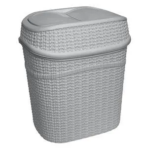 9.5 Liter Swing Top Waste Bin Sailor Knot Trash Can | Dimensions: 11.22" x 8.27" x 12.6" | Great for Office | Bathroom | Lid Remove | Grey | Bathroom Wastebasket | Grey 9.5 Liter Swing Top Waste Bin Sailor Knot Trash Can | Dimensions: 11.22" x 8.27" x 12.6" | Great for Office | Bathroom | Lid Remove | Grey | Bathroom Wastebasket | Grey