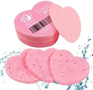 50-Count Heart Shape Compressed Facial Sponges, 100% Natural Cosmetic Spa Sponges for Facial Cleansing for Daily Facial Cleansing, Exfoliating Mask, Makeup Remover. Ideal for Home and Travel. 50-Count Heart Shape Compressed Facial Sponges, 100% Natural Cosmetic Spa Sponges for Facial Cleansing for Daily Facial Cleansing, Exfoliating Mask, Makeup Remover. Ideal for Home and Travel.