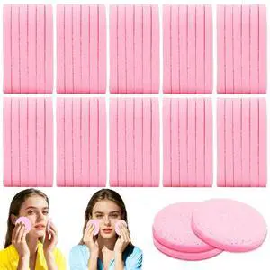 120 Pcs Facial Sponges Compressed,Face Cleansing Sponge,Makeup Removal Sponge Pads,Exfoliating Wash Round Sponge for Women,Girls,Pink 120 Pcs Facial Sponges Compressed,Face Cleansing Sponge,Makeup Removal Sponge Pads,Exfoliating Wash Round Sponge for Women,Girls,Pink