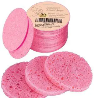 50-Count Compressed Facial Sponge for Daily Facial Cleansing and Exfoliating, 100 Natural Cosmetic Spa Sponges for Makeup Remover, Reusable, Pink 50-Count Compressed Facial Sponge for Daily Facial Cleansing and Exfoliating, 100 Natural Cosmetic Spa Sponges for Makeup Remover, Reusable, Pink