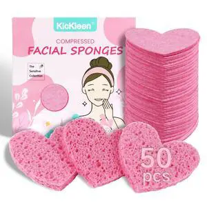 50-Count Compressed Cellulose Heart Shape Facial Sponges,Pink | | Natural Cosmetic Spa Sponges for Facial Cleansing | Exfoliating | Makeup Mask Removal | Reusable | Skin Massage 50-Count Compressed Cellulose Heart Shape Facial Sponges,Pink | | Natural Cosmetic Spa Sponges for Facial Cleansing | Exfoliating | Makeup Mask Removal | Reusable | Skin Massage