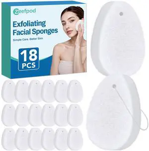 Exfoliating Facial Sponge, 18 Pack Tear Drop Face Scrubber for Deep Cleansing & Makeup Removal, Reusable Face Exfoliator Pads for Blackheads & Dead Skin, Quick-Dry Hanging Design for Daily Use Exfoliating Facial Sponge, 18 Pack Tear Drop Face Scrubber for Deep Cleansing & Makeup Removal, Reusable Face Exfoliator Pads for Blackheads & Dead Skin, Quick-Dry Hanging Design for Daily Use