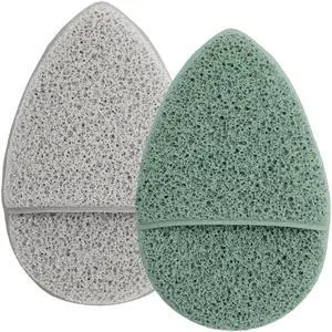Face Scrubber, 2 Pack, 2.6" x 3.9", Grey and Sage | Teardrop Shape Face Sponge, Exfoliation Pad, Makeup Remover, Reusable Face Scrubber, 2 Pack, 2.6" x 3.9", Grey and Sage | Teardrop Shape Face Sponge, Exfoliation Pad, Makeup Remover, Reusable