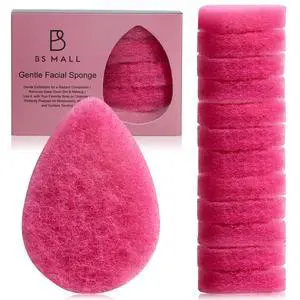 Facial Sponge 12 Pcs Exfoliating Face Scrubber for Deep Cleansing, Removes Blackheads, Reusable Design, Perfect for Skin Care Routine (Hot Pink-Soft Texture) Facial Sponge 12 Pcs Exfoliating Face Scrubber for Deep Cleansing, Removes Blackheads, Reusable Design, Perfect for Skin Care Routine (Hot Pink-Soft Texture)