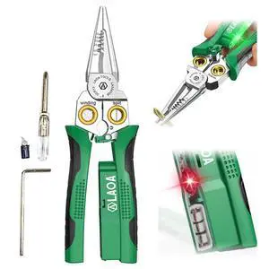 8-in-1 Wire Stripper with Voltage Tester, Multifunction Electrician Pliers and Wire Cutter Tool, Electrical Hand Tool for Wire Cutting, Stripping, Splitting, Twisting and Home Repair 8-in-1 Wire Stripper with Voltage Tester, Multifunction Electrician Pliers and Wire Cutter Tool, Electrical Hand Tool for Wire Cutting, Stripping, Splitting, Twisting and Home Repair