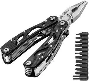 Multitool Pliers Set Stainless Steel Screwdriver Tool with 11 Screwdriver Bits Black Multitool Pliers Set Stainless Steel Screwdriver Tool with 11 Screwdriver Bits Black