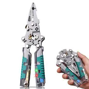 Folding Stylus Screwdriver Wire Stripper, 18-in-1 Multifunctional Tuvilo Electrical Pliers, Chrome Vanadium Steel, Wire Cutter with Electricity Tester, Crimper, Cable Splitter for Electrical Work Folding Stylus Screwdriver Wire Stripper, 18-in-1 Multifunctional Tuvilo Electrical Pliers, Chrome Vanadium Steel, Wire Cutter with Electricity Tester, Crimper, Cable Splitter for Electrical Work