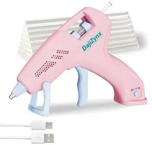 Hot Glue Gun, Cordless Hot Glue Gun with 30 Premium Glue Sticks (7×150mm), 90s Fast Heating, 2600mAh Type-C Rechargeable for DIY Crafts, Home Repairs, Creative Projects and Gift Making, Pink Hot Glue Gun, Cordless Hot Glue Gun with 30 Premium Glue Sticks (7×150mm), 90s Fast Heating, 2600mAh Type-C Rechargeable for DIY Crafts, Home Repairs, Creative Projects and Gift Making, Pink