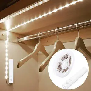 Motion Sensor Wardrobe Light, LED Strip Closet Lights, PIR Auto on/Off, Battery Powered,6000K White for Bedside, Bathroom, Closet, Cabinet, Kitchen, Stairway Motion Sensor Wardrobe Light, LED Strip Closet Lights, PIR Auto on/Off, Battery Powered,6000K White for Bedside, Bathroom, Closet, Cabinet, Kitchen, Stairway