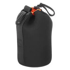 Camera Lens Bag - 3.7" x 7.1" Drawstring Lens Pouch with Thick Protective Neoprene, Case for DSLR Camera Lenses, Water-Resistant, Black, Orange Camera Lens Bag - 3.7" x 7.1" Drawstring Lens Pouch with Thick Protective Neoprene, Case for DSLR Camera Lenses, Water-Resistant, Black, Orange