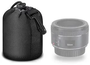 Small Drawstring Lens Pouch Black Neoprene DSLR Camera Lens Bag | Compatible with Sony Olympus Panasonic Small Drawstring Lens Pouch Black Neoprene DSLR Camera Lens Bag | Compatible with Sony Olympus Panasonic