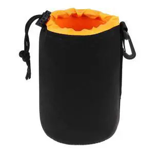 Large Camera Lens Pouch, Thick Protective Neoprene Bag Storage Cover Case with Drawstring Design, Soft Plush Interior, Compatible for Canon, for Nikon, for Sony DSLR Lenses (L Size) Large Camera Lens Pouch, Thick Protective Neoprene Bag Storage Cover Case with Drawstring Design, Soft Plush Interior, Compatible for Canon, for Nikon, for Sony DSLR Lenses (L Size)
