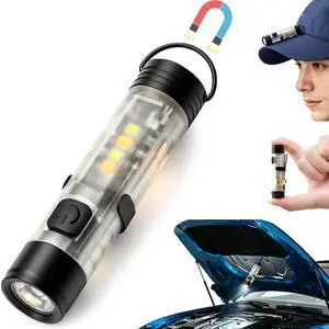 Mini EDC Rechargeable Keychain Flashlight Stocking Stuffers for Men | 350 Lumens Magnetic Pocket Light with Built-in Battery, Gifts for Men Him 10 Light Modes for Camping Repair Outdoor Emergency Mini EDC Rechargeable Keychain Flashlight Stocking Stuffers for Men | 350 Lumens Magnetic Pocket Light with Built-in Battery, Gifts for Men Him 10 Light Modes for Camping Repair Outdoor Emergency