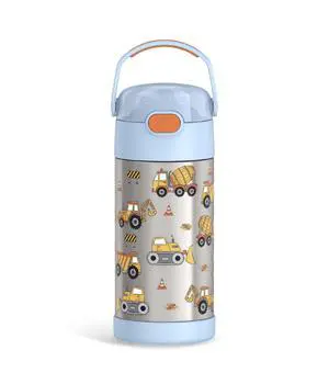 FUNTAINER Water Bottle with Straw, 12oz, Construction | Kids Stainless Steel Insulated Water Bottle, Keeps Drinks Cold Longer for School & Play, BPA-Free FUNTAINER Water Bottle with Straw, 12oz, Construction | Kids Stainless Steel Insulated Water Bottle, Keeps Drinks Cold Longer for School & Play, BPA-Free